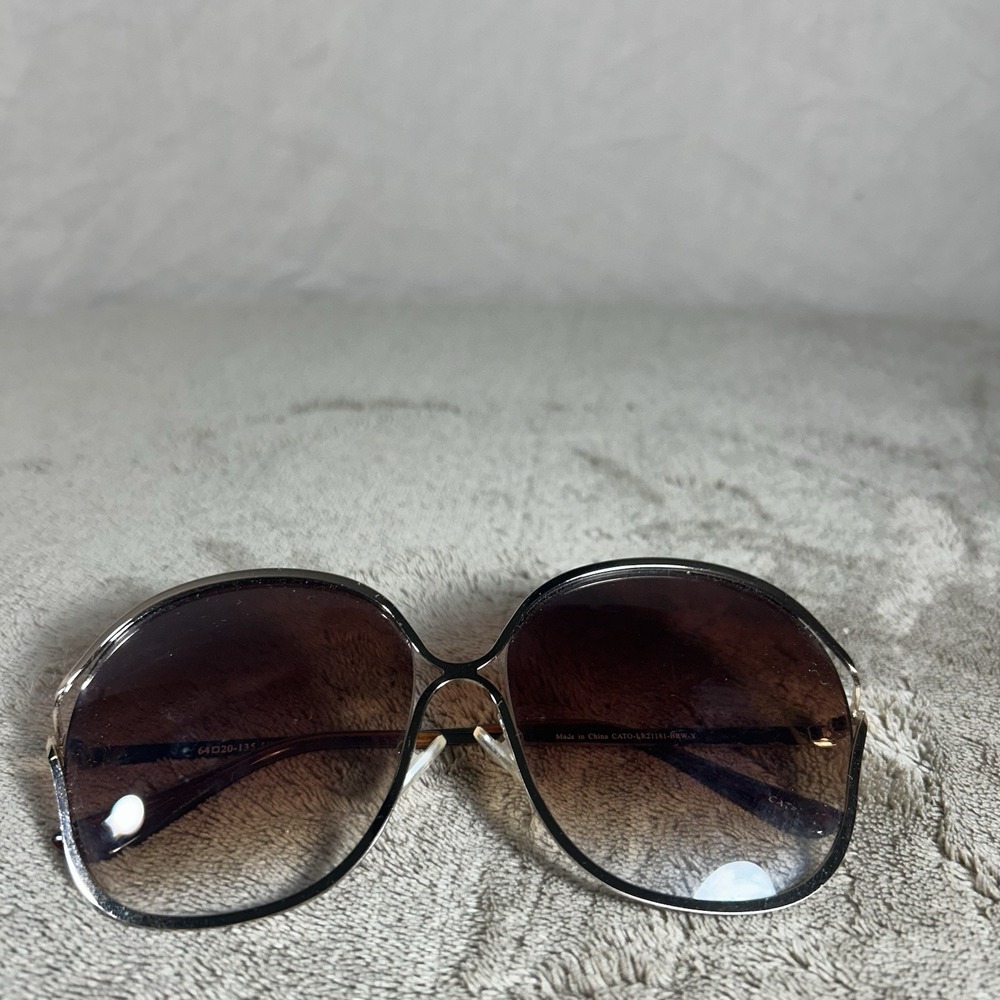Cato Oversized Brown Gradient Sunglasses Women Gold Tone Fashion Shades